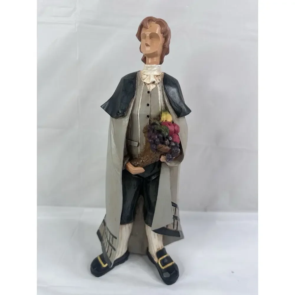 Pilgrim Figurine Folk Art Primitive Thanksgiving Fall Decor